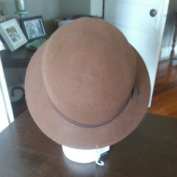 Nine West Wool Fedora Bucket Hat, NWT, Brown - Picture 2 of 8